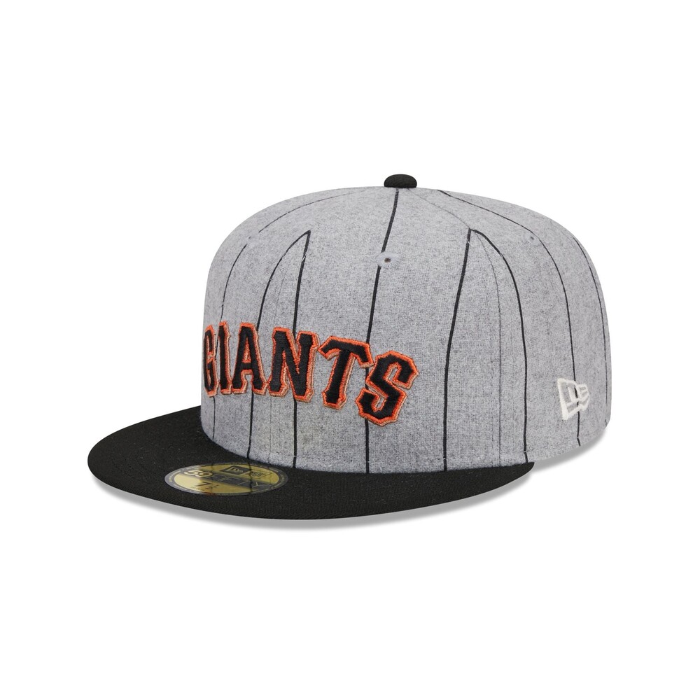 New Era San Francisco Giants Heather Pinstripe 59FIFTY Fitted Hat - Size 7 1/4